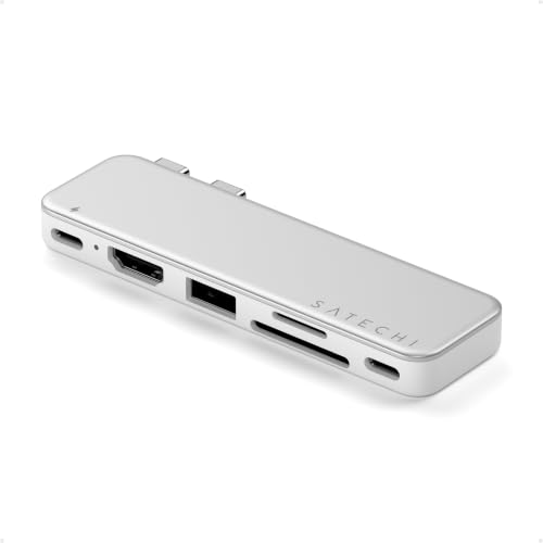 Satechi 6-in-2 USB-C Snap Hub, 4K/60Hz HDMI, for MacBook Neo, Silver - color: Silver