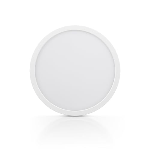 ECOELER 12Inch LED Flush Mount Ceiling Light, 5CCT Selectable Surface Mount Round Flat Panel Light, 28W 2400Lm, Dimmable LED Lighting Fixture for Kitchen, Bedroom, Laundry, ETL Listed - color: White, size: 12Inch - 1PK