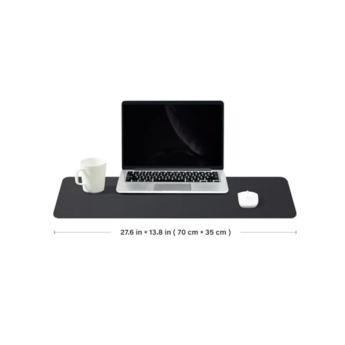 Cork Desk Mat - Dual-Sided Desk Pad for Office and Home - Desk Organization and Accessories - Ideal for Large Mouse Pad and Desk Mats on Top of Desks(Black,27.6"x 13.8") - color: Black, size: 27.6" x 13.8"