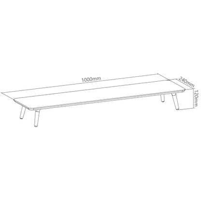 Desk Shelf for Top of Desk (Mahogany) Mid Century Modern Monitor Stand (39.37 × 9.45 × 4.72 inches) - color: Mahogany