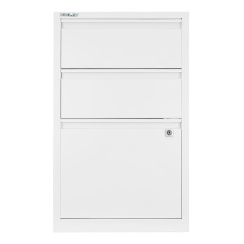 Bisley 3-Drawer Flush Front Vertical File Cabinet - Traffic White - color: Traffic White, size: 3 Drawer