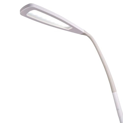 OttLite Flex LED Floor Lamp, White | ClearSun LEDs Reduce Eyestrain | Adjustable Flex Neck 49"-71" | Smart Memory Feature - color: White