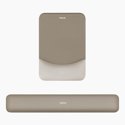 MOSISO Wrist Rest Support Mouse Pad & Keyboard Set, Bronze Brown | Rectangular Ergonomic Mousepad, Non-Slip Base, Home/Office Pain Relief & Easy Typing, Neoprene Cloth & Raised Silicone Lining - color: Bronze Brown