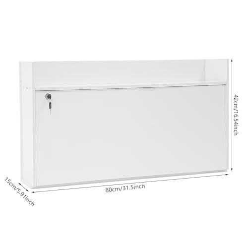 Wall Mounted Foldable Desk Cabinet, 31.5" Floating Desk with Storage, Space Saving Wall-Mounted Workstation for Home Office