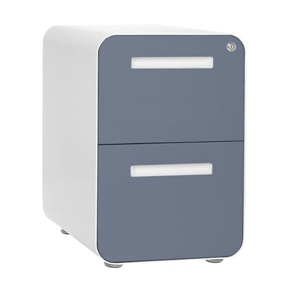 Laura Davidson Furniture Stockpile 2 Drawer Mobile File Cabinet with Lock - Under Desk Metal Filing Cabinet, Legal/Letter File Folders, Wheels and Stationary Feet, Pre-Assembled, Coastal Blue - color: Coastal Blue