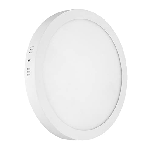 Round LED Flat Panel Light 24W, Thin Drop Ceiling Lights 6500K Cold White Surface Mount Ceiling Fixture AC 110-120V Shop Commercial Bay Lighting for Hotel Office School
