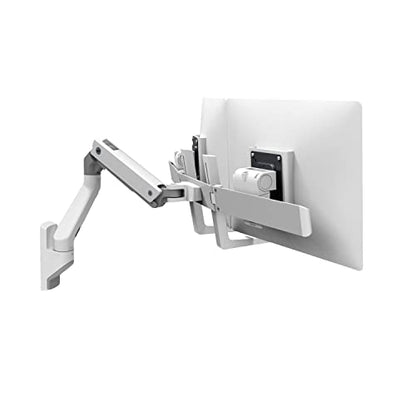 Ergotron – HX Dual Monitor Arm, VESA Wall Mount – for 2 Monitors Up to 32 Inches, 5 to 17.5 lbs Each – White - color: White