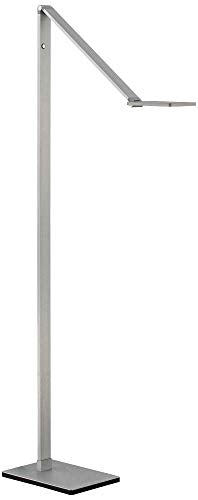 Royce Adjustable Arm Aluminum LED Task 61" Tall Floor Lamp | Modern Minimalist Style Bright Lighting Silver Touch On Off for Living Room Reading House Bedroom Home