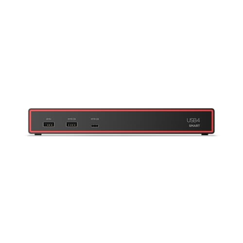 Lenovo ThinkPad USB 4 Smart Dock 5500 w/ 135W Adapter, Supports up to 4 Displays, 100W Power to Laptop, Integrated USB4 Cable, Eclipse Black