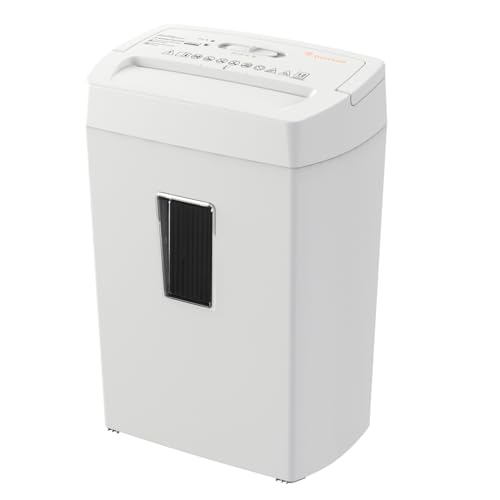 Bonsaii Heavy-Duty Cross-Cut Shredder, Handles up to 12 Sheets at Once, Providing P-4 high Security, Credit Cards, Mail & taples, 5.5-Gallon bin with a Transparent Window, Use in Home Offices, White - color: White, size: 12-Sheet | 5 min