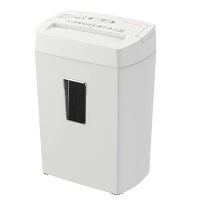 Bonsaii Heavy-Duty Cross-Cut Shredder, Handles up to 12 Sheets at Once, Providing P-4 high Security, Credit Cards, Mail & taples, 5.5-Gallon bin with a Transparent Window, Use in Home Offices, White - color: White, size: 12-Sheet | 5 min