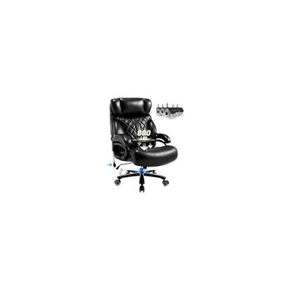 800LBS Big and Tall Office Chair for Heavy People, Extra Wide Seat and Adjustable Lumbar, Heavy Duty Executive Chair with High Back, Large Computer Desk Chair Comfortable for Home Office - color: Black