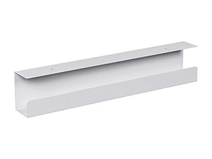 Monoprice Under Desk Cable Tray - Steel with Power Supply and Wire Management - Workstream Collection White