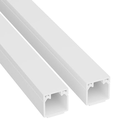 D-Line 6.56ft Cable Raceway, Self Adhesive Cord Cover, Hide Surface Wires, Paintable - 2X 0.63in (W) x 0.63in (H) x 39in Lengths - White - size: 2-Pack