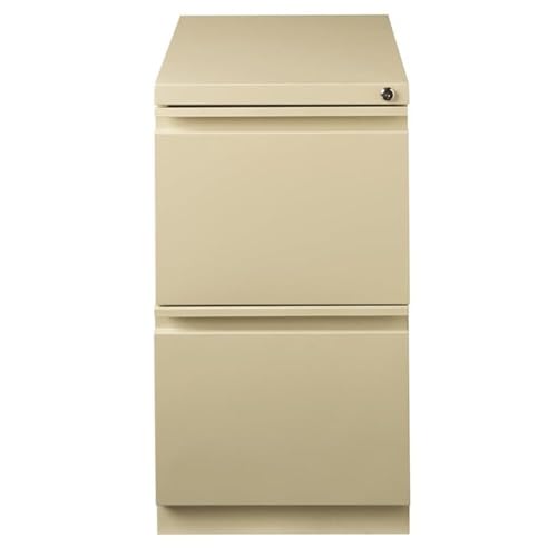 Hirsh 23-in Deep Mobile Pedestal File 2-Drawer File/File. Full Width Pull. Beige - color: Putty