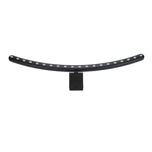 2 in 1 RGB Monitor Light Bar, Curved Computer Monitor Lamp Bar with Dual Light Source, Voice - Activated Musical Rhythm & Eye - Caring Dimmable Backlight for Office