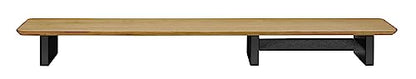 White Oak Wood Desk Shelf for Top of Desk 44 Inch Length Wood Monitor Riser with Middle Shelf - color: Oak