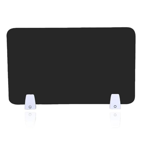 Freestanding Desktop Divider 1pc Desktop Partition Black Office Divider Screen Desk Baffle for School Workstation Privacy Workspace Organizer
