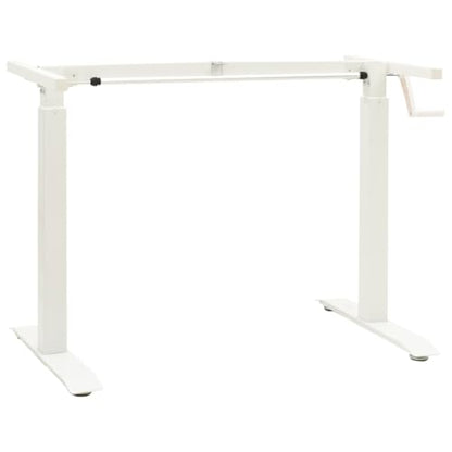 vidaXL Manual Height Adjustable Standing Desk Frame Hand Crank White | Easily change the height from 28 to 445 in, Modern look with a sleek white finish, Built from tough carbon steel - color: White