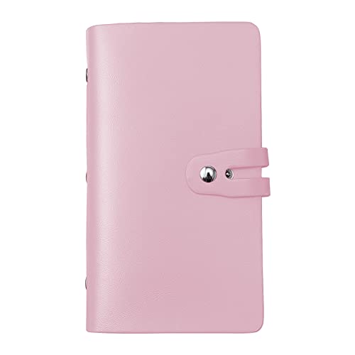 RFID Credit Card Holder, Leather Business Card Organizer with 96 Card Slots, Credit Card Case for Managing Your Different Cards and Important Documents to Prevent Loss or Damage (Pink) - color: Pink