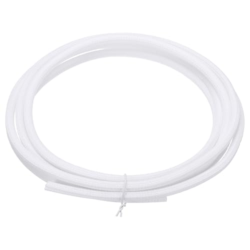 MECCANIXITY Split Sleeve Wire Loom 1/8" 10Ft White Self Wrapping Braided Sleeve UL94-V2 Fireproof PET Sleeving for Automotive, Home Cable Management - color: White, size: 1/8" x 10Ft