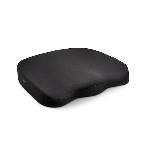 Kensington Seat Cushion for Office, Desk Chair Cushion, Car Seat Cushion, Pain Relief Memory Foam Seat Rest, Computer Chair Pad, Ergonomic Office Chair Cushion, Chair Pillow, Black K55805WW 410x470x72 | Memory foam support, pain relief design, non-skid ba