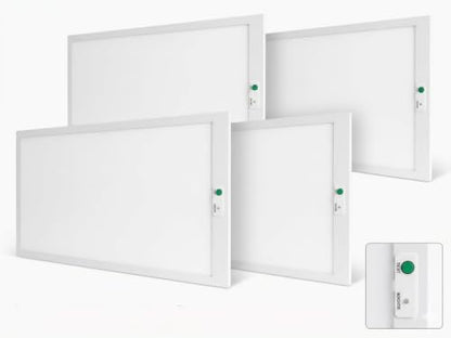 E2 LIGHTING 4 Pack, 2x4 LED Flat Panel Light, Emergency Battery Backup - color: 4 pack w Battery