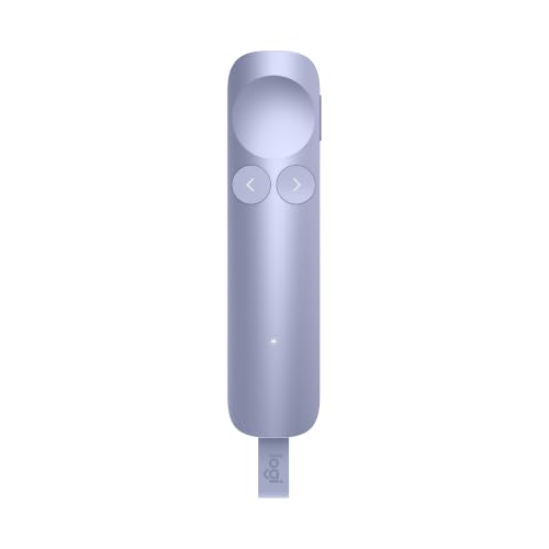 Logitech Spotlight 2 Presentation Remote Wireless Clicker - Light Lilac | Clicker with haptics, digital highlighting, customizable actions, laser pointer, quick charge, Bluetooth, USB-C - color: Lilac
