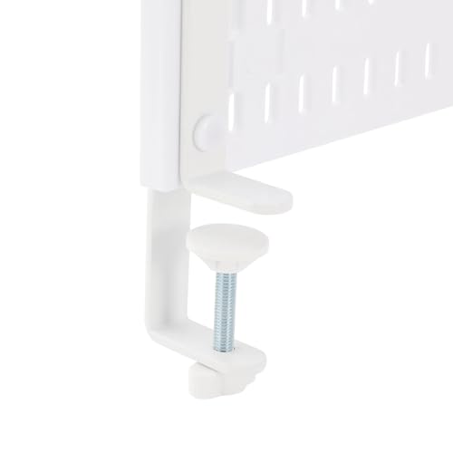 Desk Divider for Office, 3Pcs Desk Privacy Panels Tabletop Partition with 3 Clamps, Clamp On Privacy Screen Shield for Office Counter, Each Panel W11.8*H15.7in (White)