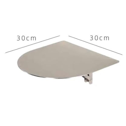 Bedside Folding Wall Table, Semi-Circle Small Coffee Table 12" Stainless Steel Sofa Side Shelf Floating Desk for Bistro Bedroom Balcony(Gold,30cm(12")) - color: Gold, size: 30cm(12")