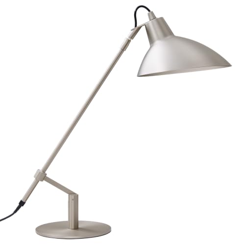 Desk Lamp Modern Industrial 100% Metal Adjustable Table Lamp 24", Natural Light (4000K) with Dimmer, Ideal for Office Bedroom Study Room Living Room Nightstand Bedside Lamps Nickel - color: Brushed Nickel