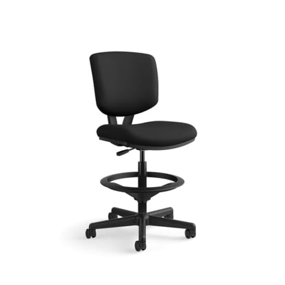 HON Volt Ergonomic Office Stool, Armless, Office Desk Computer Chair, Black - color: Fabric Back - Stool