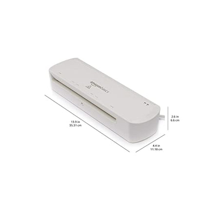 Amazon Basics 9-Inch Thermal Laminator Machine with Quick Warm-Up, 2 Heat Settings, Jam Release for Documents and Photos, White - size: 9-Inch
