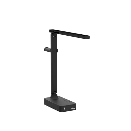 Drevet LED Desk Lamp with Headphone Stand, Desk Light with 1 USB Charging Port and 2 AC Power Outlet, 3 Lighting Modes, 3 Level Brightness,1H Timer, Memory Function, Eye-Caring Gaming Desk Lamp - color: Black3.0 with headphone stand