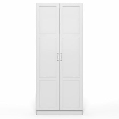 Furinno Robin Storage Cabinet, 4-Tier Pantry Cabinet with Adjustable Shelves, 30W with 2 Shaker-Doors, Kitchen Cabinet, Organization and Storage, for Pantry, Living Room, Home Office, White - size: Shaker Doors, 4-Tier