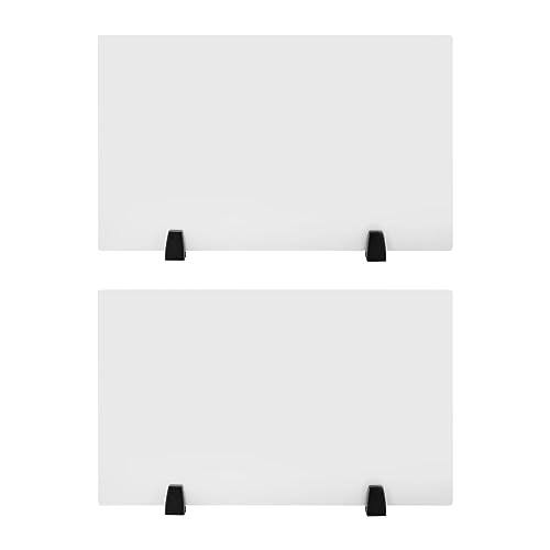 Dual Frosted Plexiglass Clamp-on Desk Privacy Panels, Acrylic Desk Dividers, Office Partitions, Pack of 2 | 30 x 18 inch