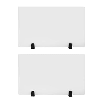 Dual Frosted Plexiglass Clamp-on Desk Privacy Panels, Acrylic Desk Dividers, Office Partitions, Pack of 2 | 30 x 18 inch