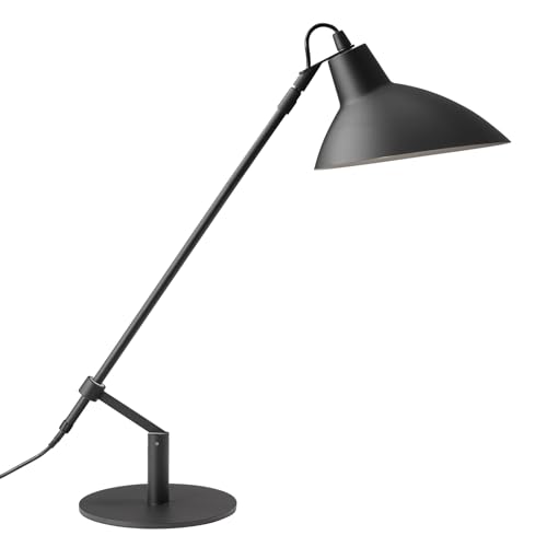 Desk Lamp Modern Industrial 100% Metal Adjustable Table Lamp 24", Natural Light (4000K) with Dimmer, Ideal for Office Bedroom Study Room Living Room Nightstand Bedside Lamps Sand Black - color: Sand Black