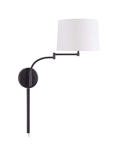 Kenroy Home Casual Wall Swing Arm Lamp ,18 Inch Height, 13 Inch Diameter, 20.5 Inch Ext with Oil Rubbed Bronze Finish