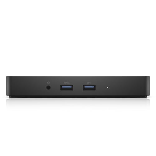 Dell WD15 Monitor Dock 4K with 180W Adapter, USB-C, (450-AEUO, 7FJ4J, 4W2HW),Black,Dual Display