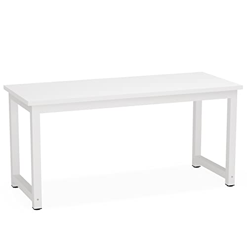 Tribesigns Computer Desk, 63 inch Large Office Desk Computer Table Study Writing Desk for Home Office, White - color: White, size: 63*23.6 inch