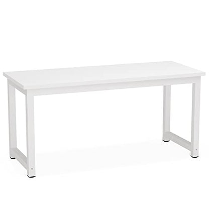 Tribesigns Computer Desk, 63 inch Large Office Desk Computer Table Study Writing Desk for Home Office, White - color: White, size: 63*23.6 inch