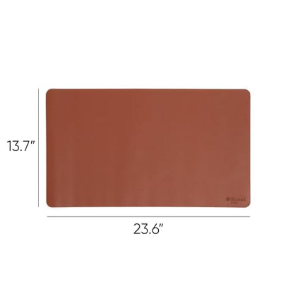Smead Vegan Leather Desk Pad Mat, Office Desk Mat, Small, Saddle Brown | Waterproof desk pad protector, writing mat and desk blotter. Non-slip suede grips under a laptop, keyboard and mouse. - color: Saddle Brown, size: 13.7" x 23.6"