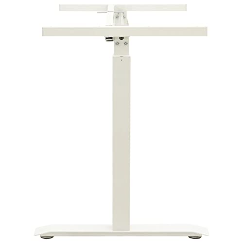 SKM Manual Height Adjustable Standing Desk Frame Hand Crank White (Weight-19KG)