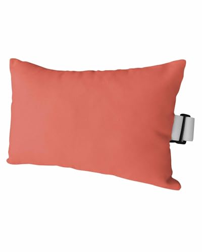 Outdoor Pillow for Lounge Chair with Strap & Insert Coral Red Recliner Head Pillow Gradient Gradual Color Waterproof Headrest Patio Lumbar Pillows for Beach Pool Office Chaise Chair 11x16 Inch - color: Red, size: 1 Pack - 11"x16"