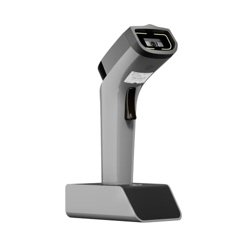 NETUM 1D Barcode Scanner, Wireless Bluetooth with Cradle, DS5000-Gray - color: Gray