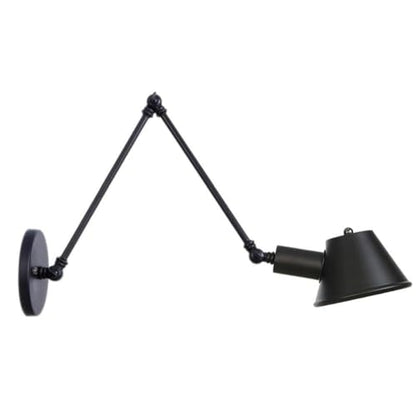 Vintage Black Swing Arm Wall Sconce Adjustable Metal Reading Lamp Warm Light Mounted for Bedroom Headboard Study Room Living Sofa Side