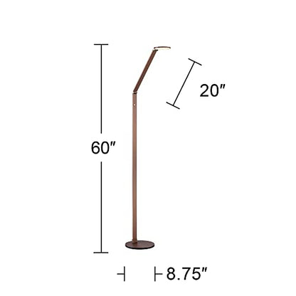 Magnum Adjustable Height French Bronze Task LED 61" Tall Floor Lamp | Modern Minimalist Style Bright Lighting Dimmer Switch for Living Room Reading House Bedroom Home Office
