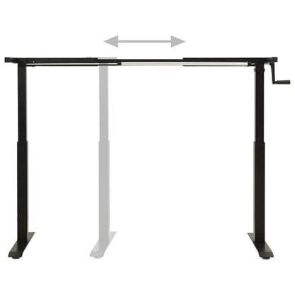 Bopdu Manual Height Adjustable Standing Computer Desk Home Office, Writing Table Gamer Workstation Study Desk Frame Hand Crank Black