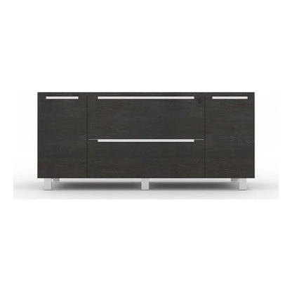‎Contemporary Credenza with 2 Legal & Letter File Drawers, Adjustable Shelves & Leveling Feet, Central-Locking System, Full Extension Glides, for ‎Office, Living Room, 19.63 x 63 x 28.88 in., Espresso